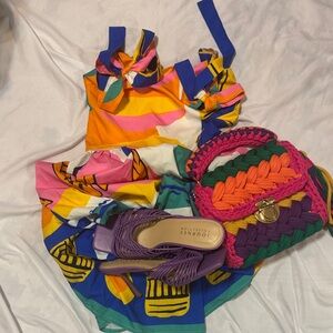 SHEIN Multicolor Bright Striped Maxi Dress